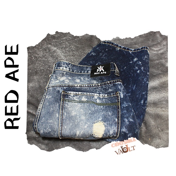 NWOT ~ Men’s RED APE Size 42 Distressed & Fashion Torn w/Camo Lining Shorts. - Picture 4 of 6